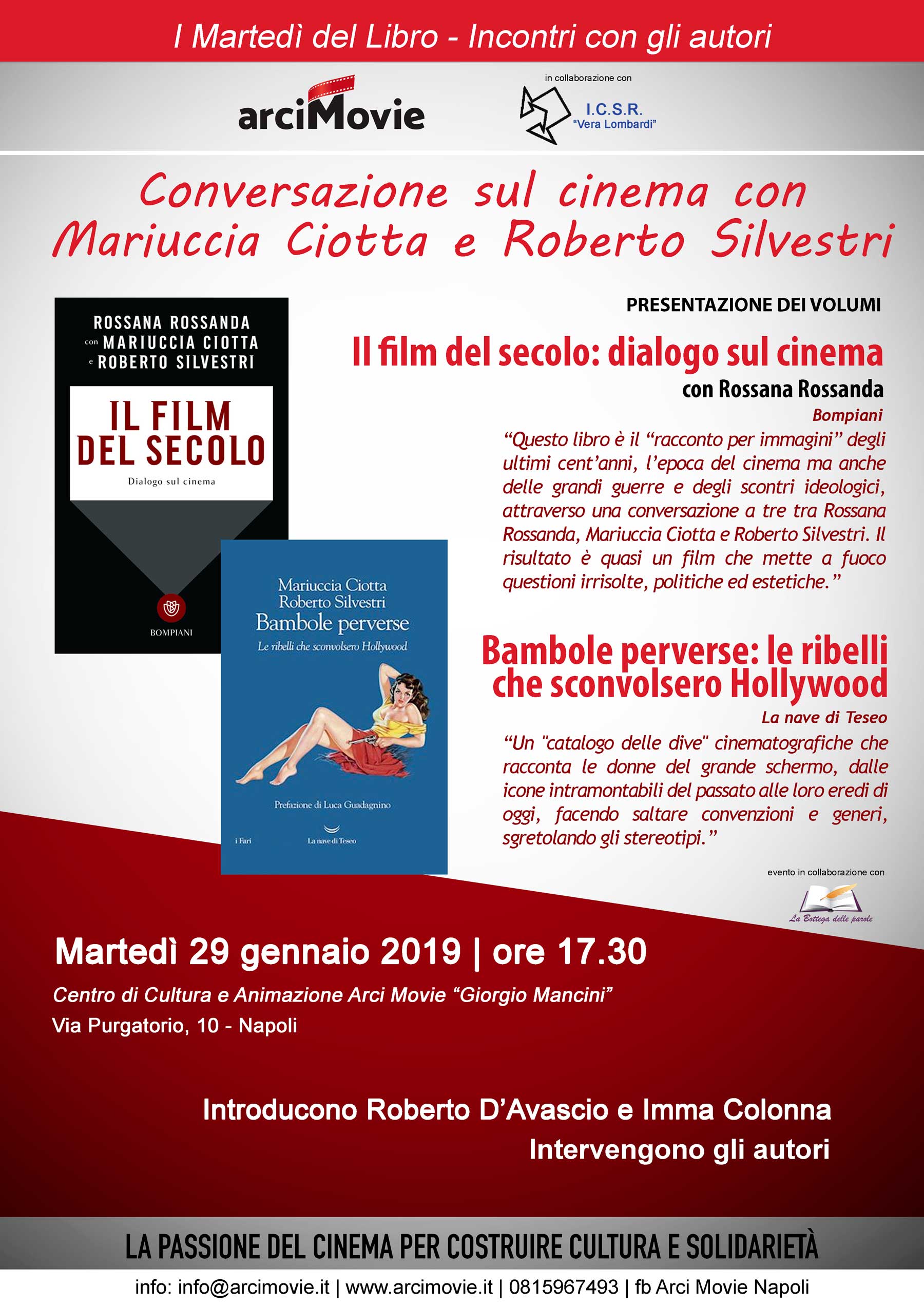 Arci Movie ed Istituto Campano per la Storia della Resistenza  Presentano  “I martedì del libro - Incontri con l’autore”