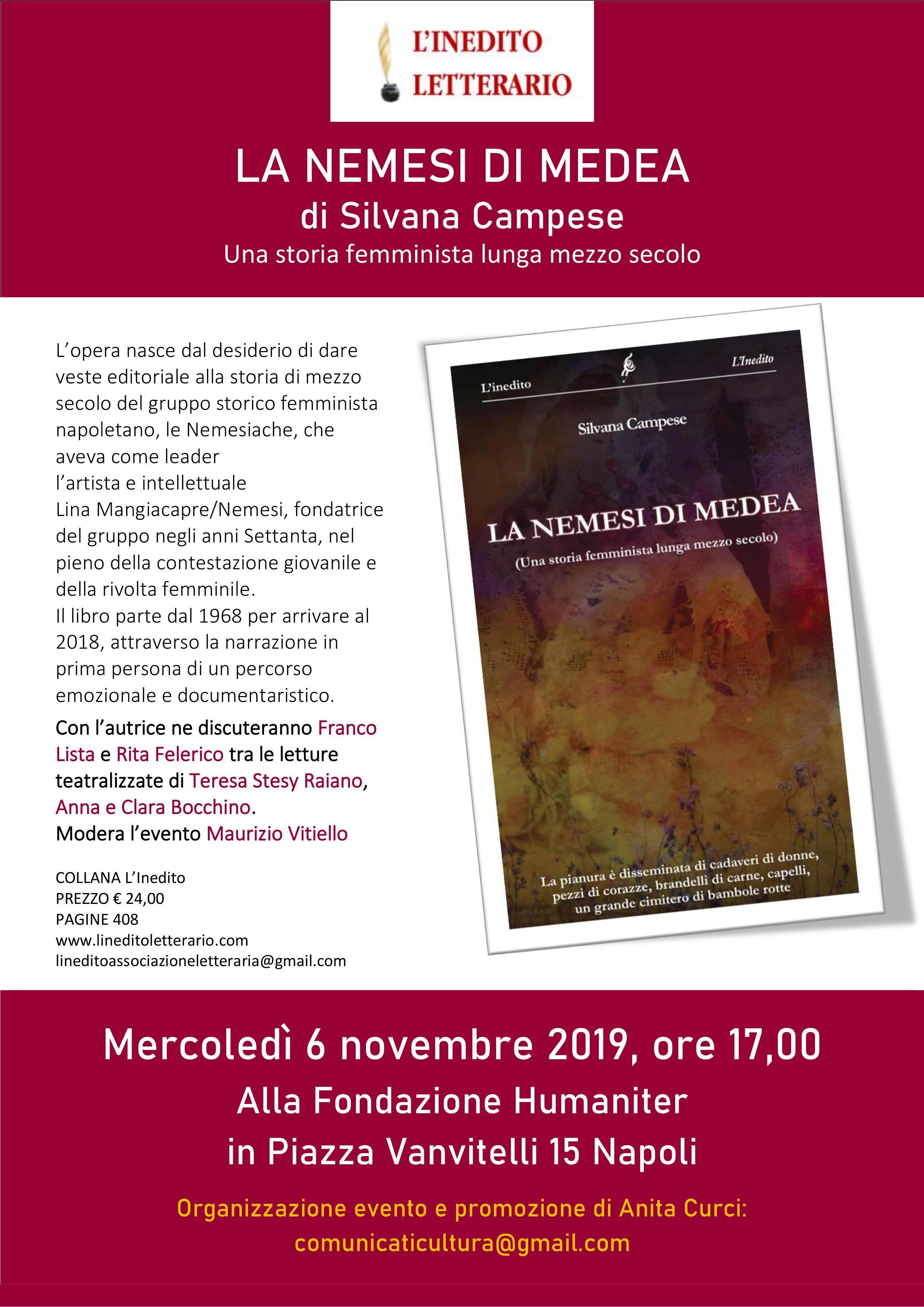 "LA NEMESI DI MEDEA - Una storia femminista lunga mezzo secolo", l’ultimo libro della Nemesiaca Silvana Campese