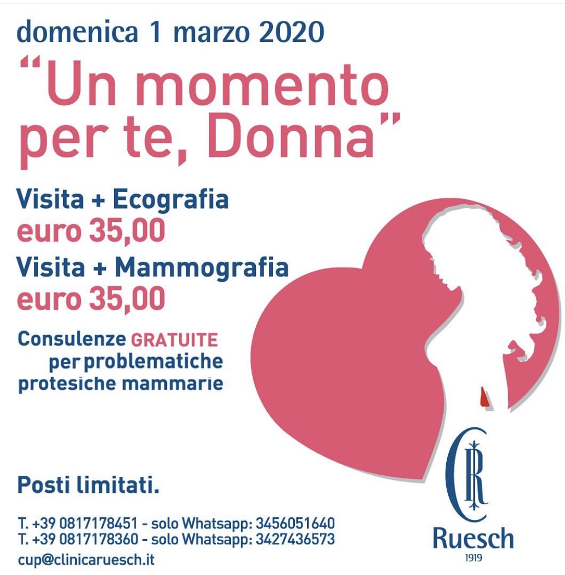 Alla Clinica Ruesch, Domenica 1 Marzo Giornata della prevenzione seno