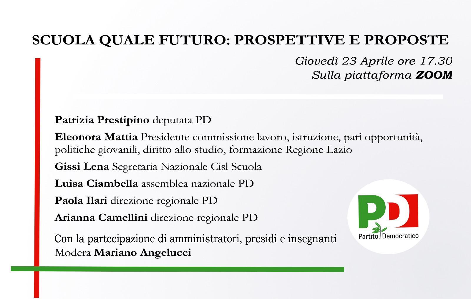 Covid-19; Angelucci/Ciambella (PD): "riapertura scuole sia una priorità"