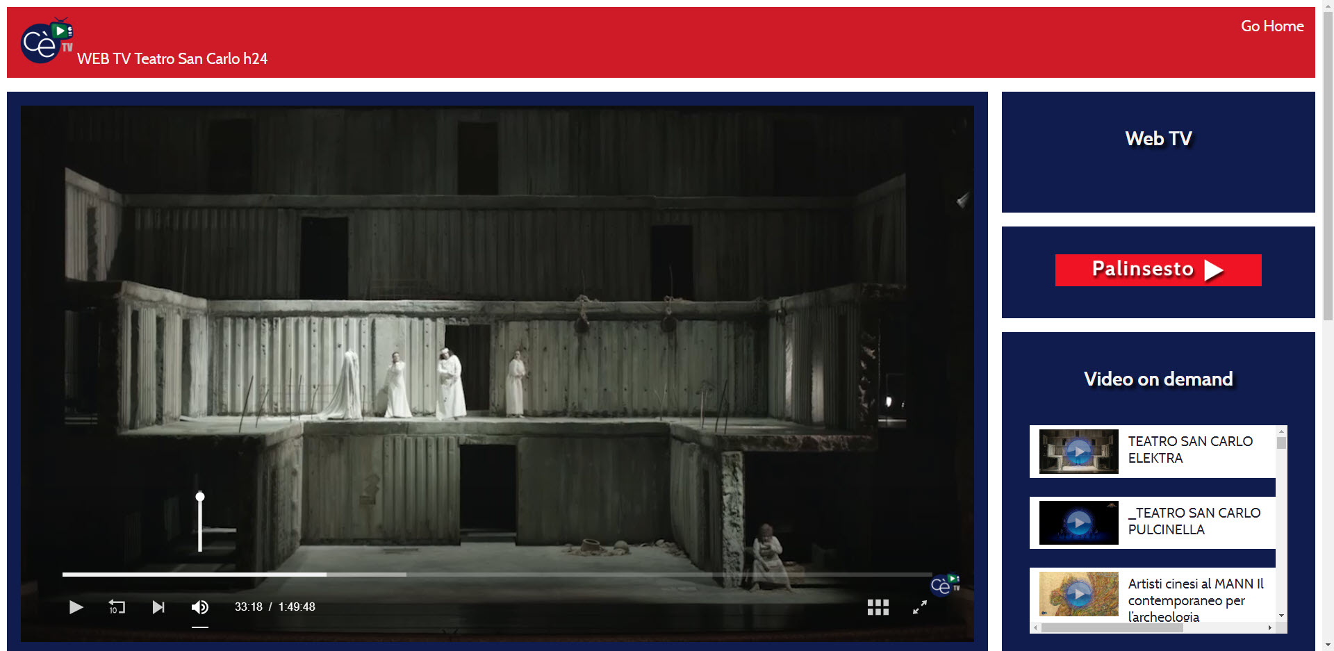 Il Teatro San Carlo online con la WEB Tv h24