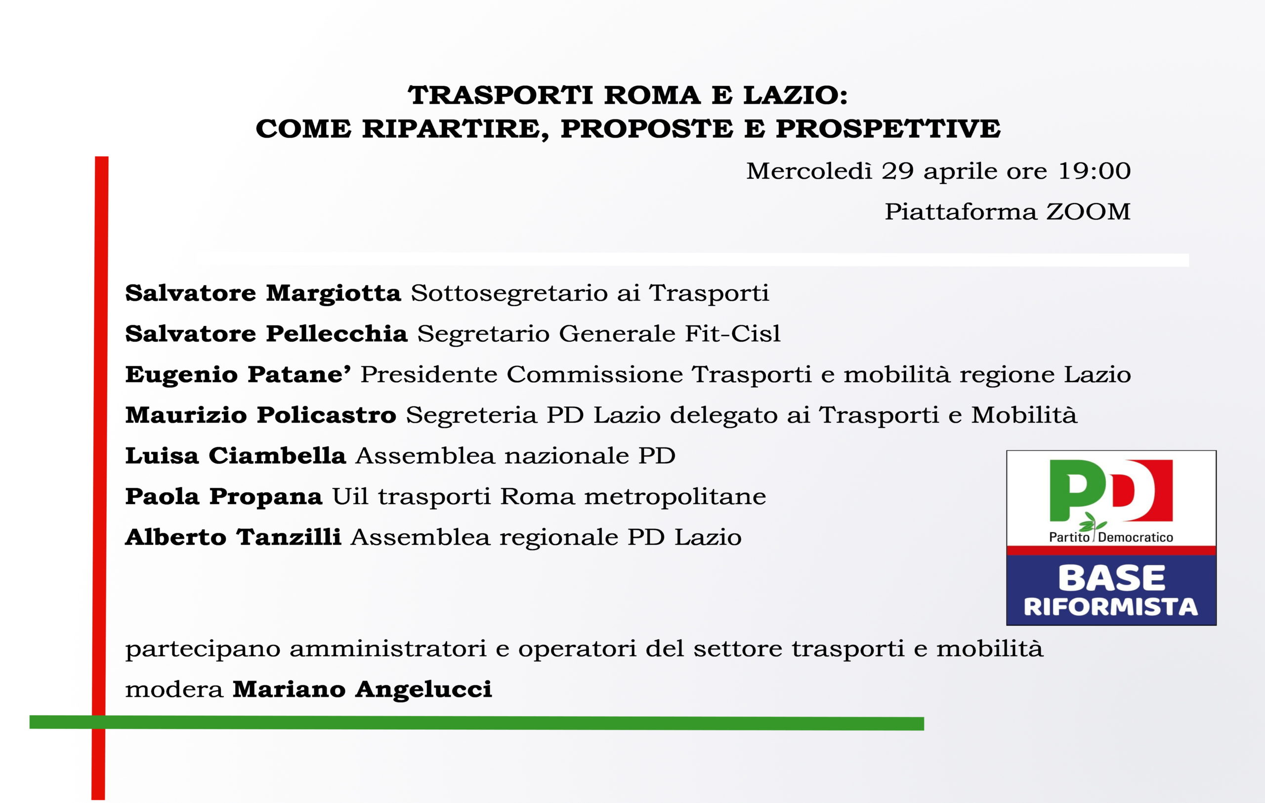 PD, assemblea sui trasporti a Roma e nel Lazio