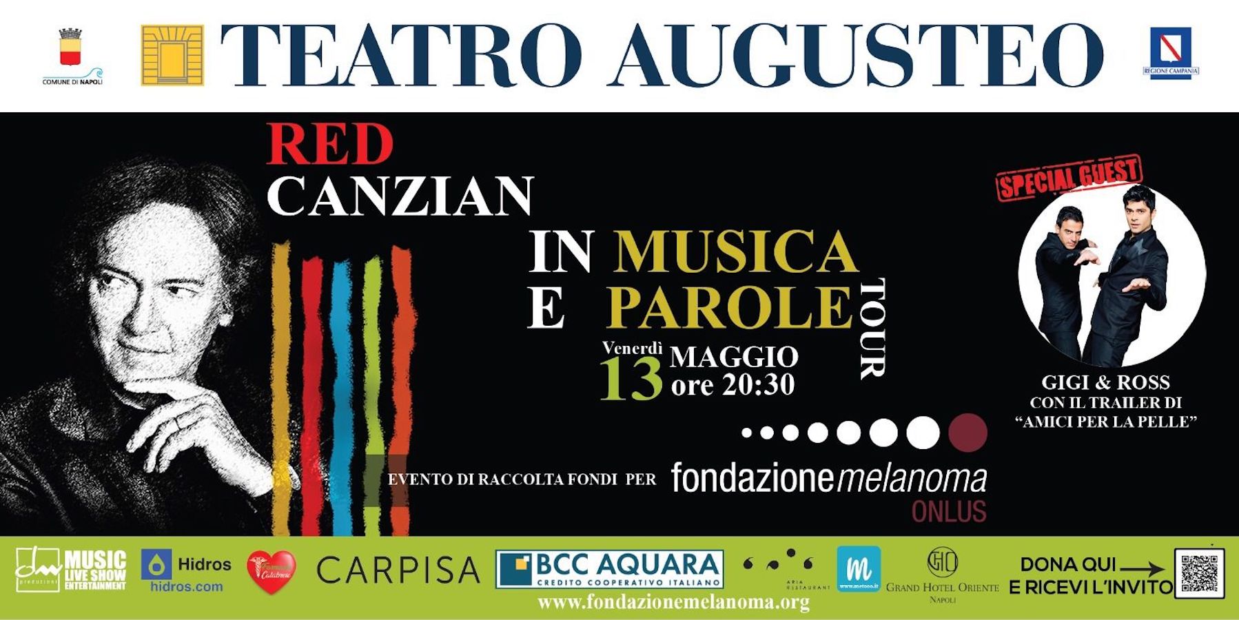 TEATRO AUGUSTEO | Red Canzian in concerto per la ricerca oncologica