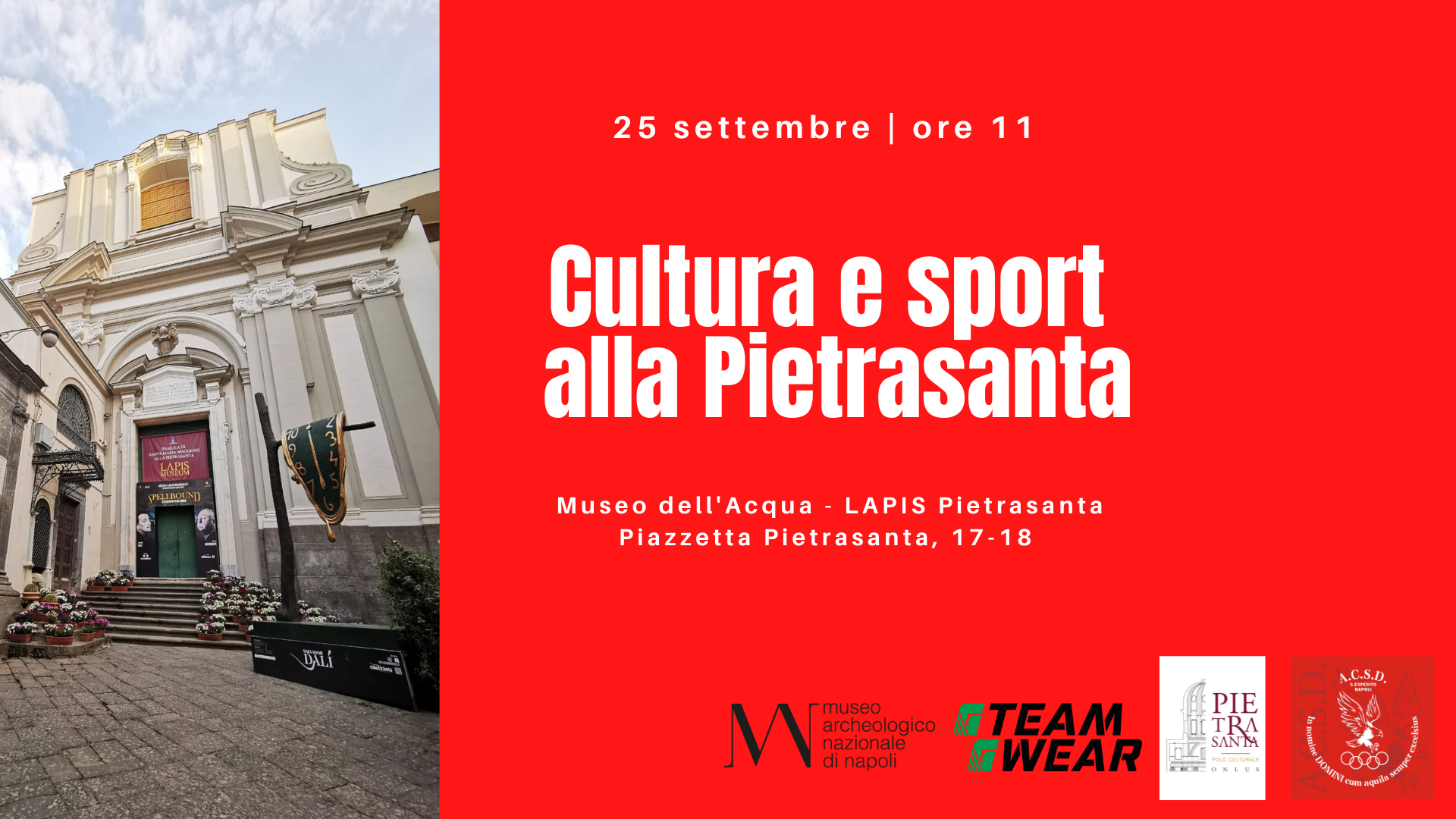 "Cultura e sport alla Pietrasanta" - 25 settembre al Museo dell'Acqua – LAPIS 1