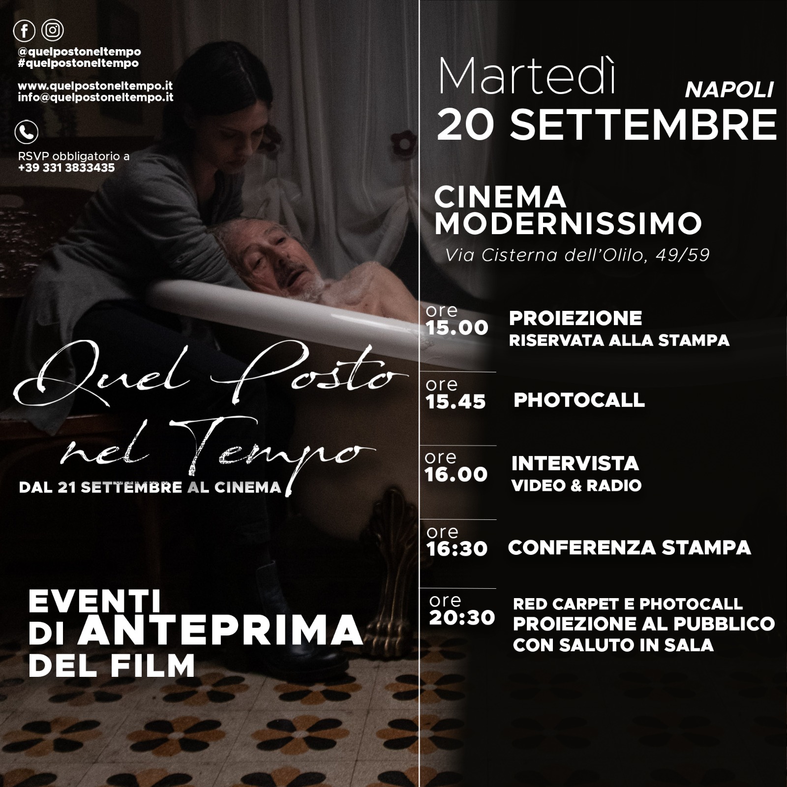 "Quel posto nel tempo" con Leo Gullotta - 20 settembre ore 15, cinema Modernissimo￼