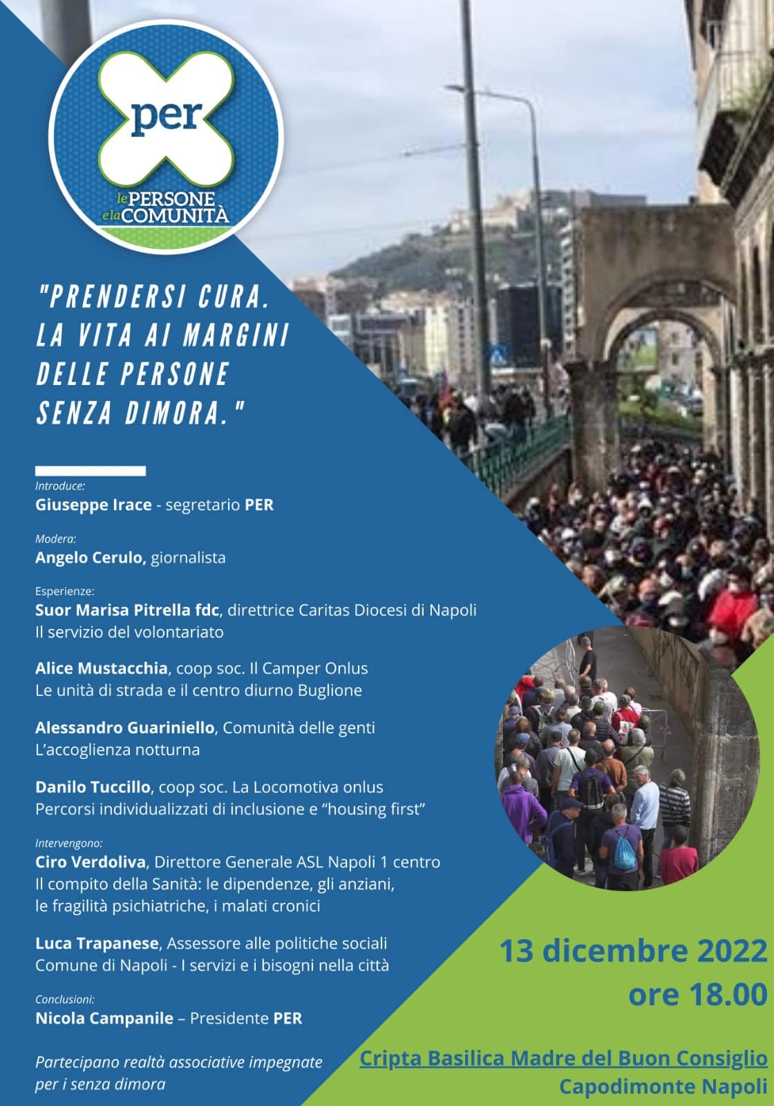Senza dimora, convengo a Napoli: “Prendersi cura. La vita ai margini delle persone senza dimora”